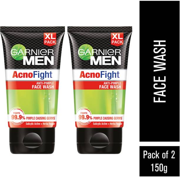Garnier Men Acno Fight Anti-Pimple , 150g (Pack of 2)| Repairs Skin & Balances Oils Face Wash