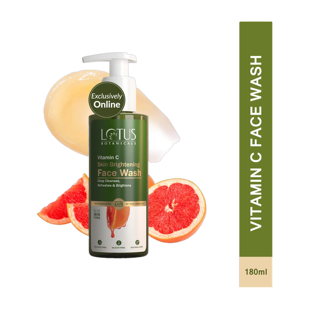 Lotus Botanicals Vitamin C Skin Brightening |Deep Cleanses & Brighten Skin|All Skin Type Face Wash