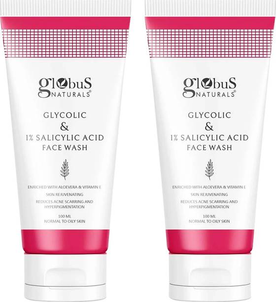 Globus Naturals Pimple Clear Glycolic & Salicylic Acid , Set of 2  Face Wash