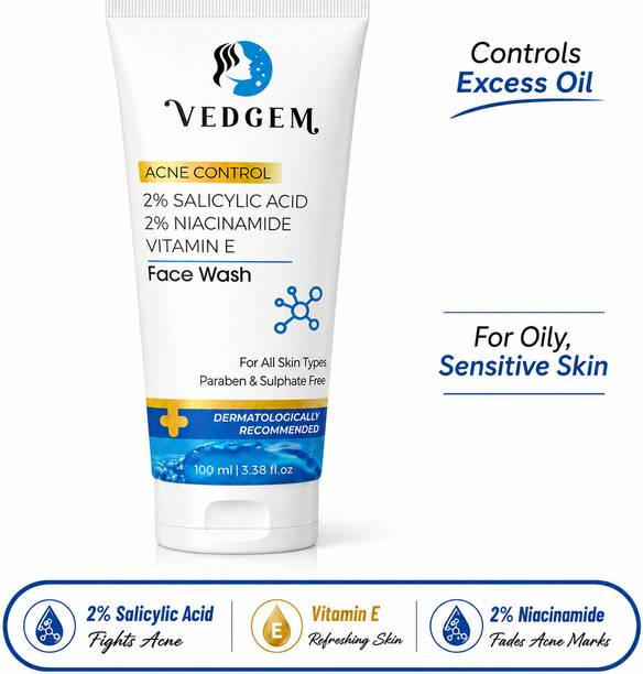 VEDGEM Salicylic  For Oily Skin Acne Control Cleanser For Men Women Face Wash