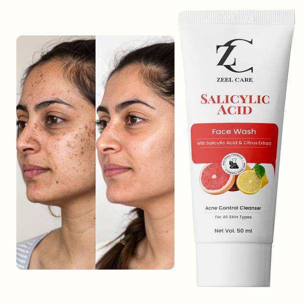 Zeel Care Salicylic Acid 2% Acne Control  | Niacinamide Infused | Removes Oil, Dirt & Pimples | Fades Acne Marks | Soap-Free Cleanser Face Wash