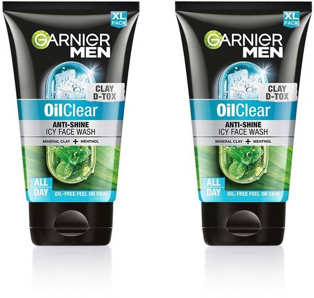 Garnier Men Oil Clear Deep Cleansing, with Menthol and Mineral Clay Face Wash