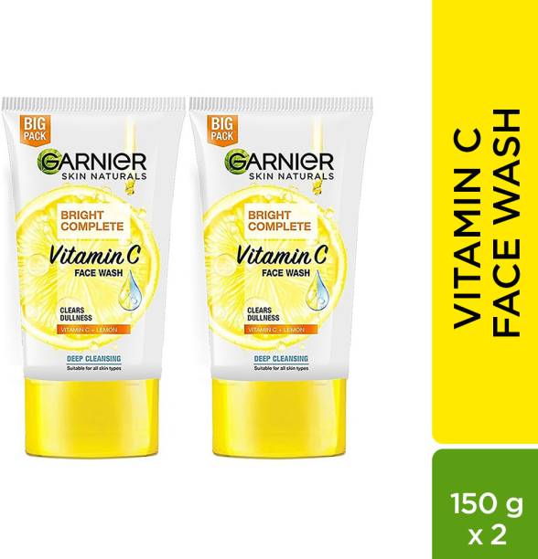 GARNIER Bright Complete VITAMIN C , 150g (Pack of 2) Face Wash