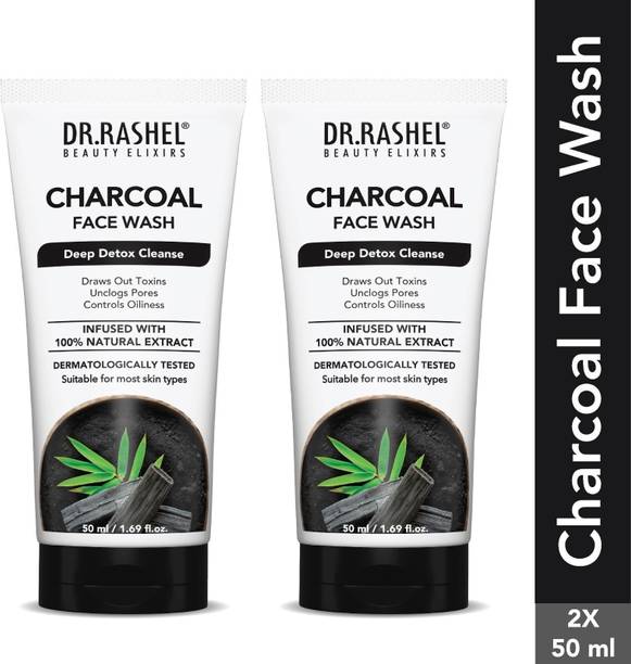 DR.RASHEL Charcoal with Activated Charcoal & Liquorice for Oil Control |All Skin Types  Face Wash