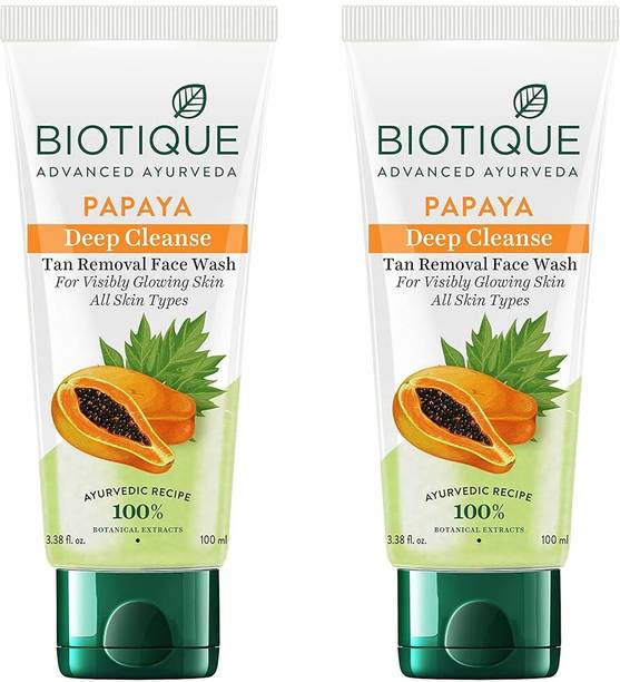 BIOTIQUE Papaya Deep Cleanse  100ml (Pack of 2) Face Wash