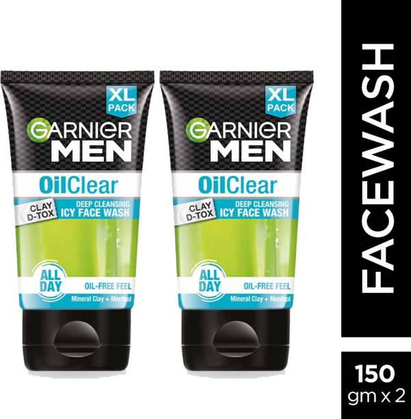 Garnier Men Oil Clear Deep Cleansing, with Menthol and Mineral Clay Face Wash