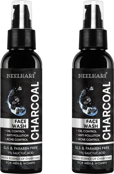 NEELHARI Activated Charcoal Anti-Pollution for Deep Pore Cleaning| Removes Dirt & Impurities | Suitable for Acne Prone Skin | Face Wash