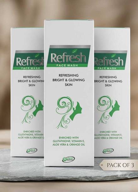 ZEE DRUGS REFRESH FACEWASH BRIGHT AND GLOWING SKIN PACK OF 3 Face Wash