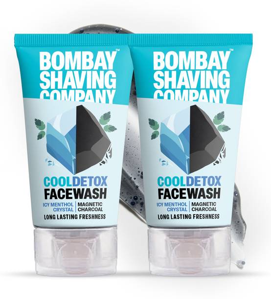 BOMBAY SHAVING COMPANY Cool Detox  | Activated Charcoal & Menthol | 100ml x2 Face Wash