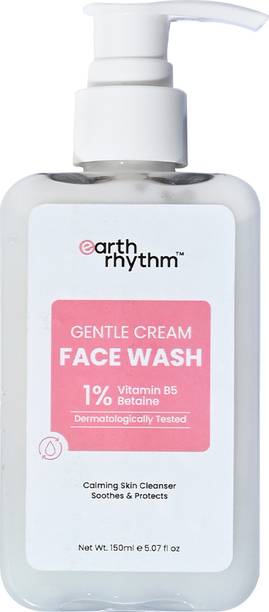 Earth Rhythm Gentle Cream Face cleanser | Calms Inflammation, Smoothens Skin Texture, Reinforces Skin Barrier | Suitable for Dry & Sensitive skin – 150 ml Face Wash