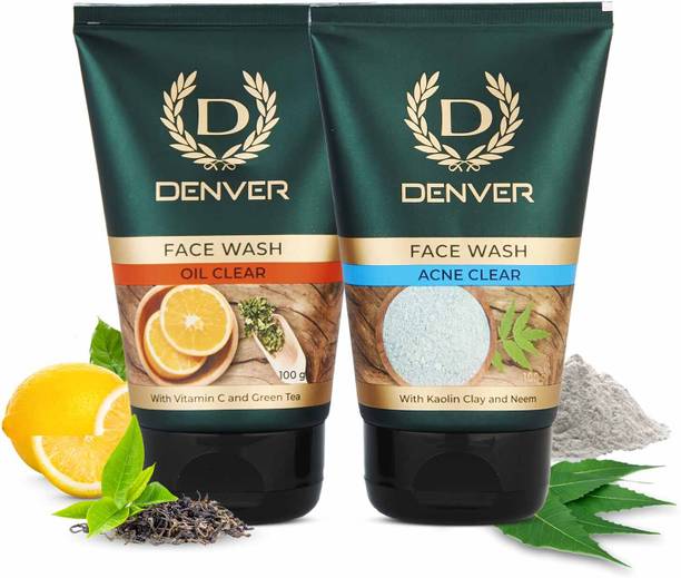 DENVER Oil Clear and Acne Clear Combo ( 2 X 100 gm ) Face Wash