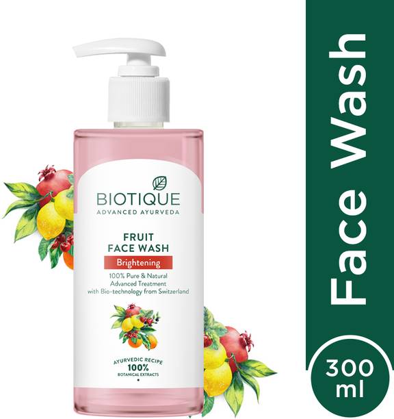 BIOTIQUE Fruit Brightening |Brightens & Soften Skin, 100% soap free|Men & Women Face Wash