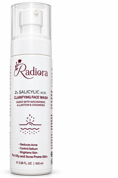 Radiora 2% Salicylic Acid Clarifying  with Niacinamide, Allantoin & Ceramides for Oily and Acne-Prone Skin Face Wash