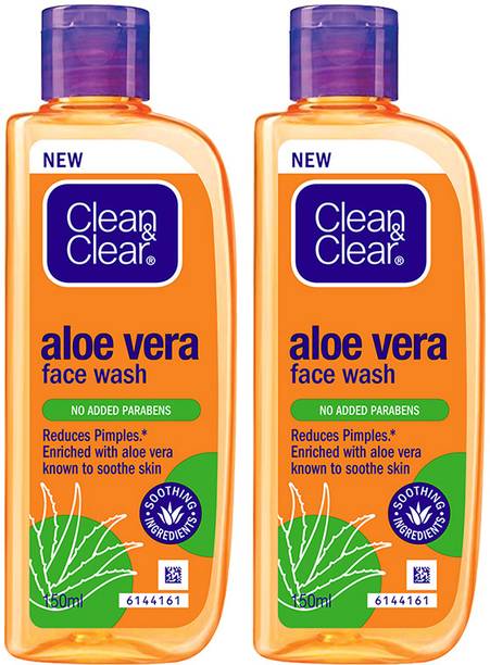 Clean & Clear Aloe Vera| Reduces pimples | Enriched with Aloe Vera to soothe skin Face Wash