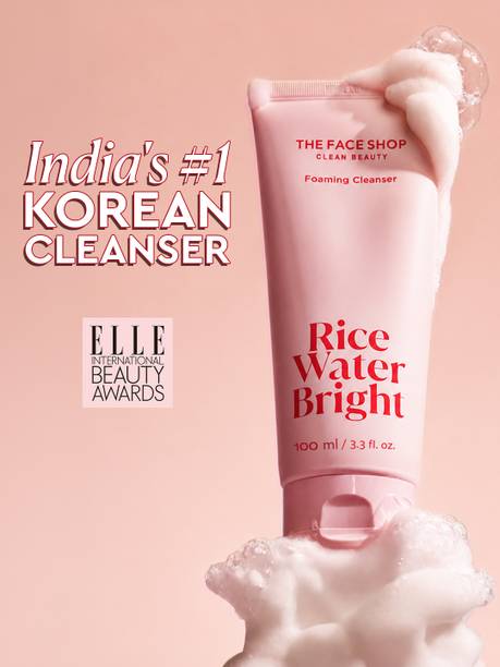 The Face Shop Rice Water Bright Foaming Cleanser,  for glowing skin & even skin tone Face Wash
