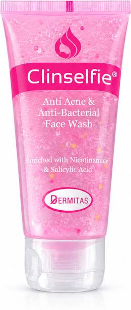 CLINSELFIE Acne Reduction & Anti-Bacterial  with Niacinamide, Salicylic Acid, Tea Tree Oil & Aloe Vera for Acne-Prone Skin Face Wash