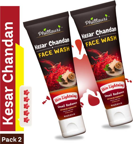 Phillauri Kesar Chandan Facewash For Lightens, Improves Skin texture, Reduces Dryness & Replenishes Skin Moisture Face Wash