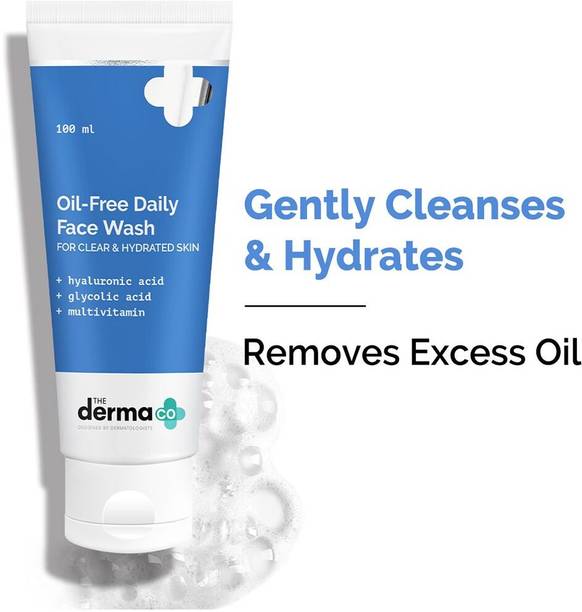 The Derma Co Oil-Free Daily  With Hyaluronic Acid, Glycolic Acid & Multivitamins Face Wash