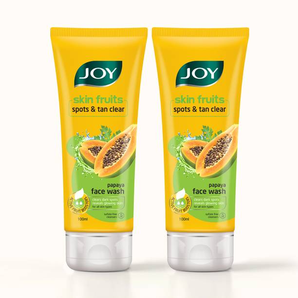 Joy Skin Fruits Spots & Tan Clear Papaya  (Pack of 2 x100ml) Face Wash