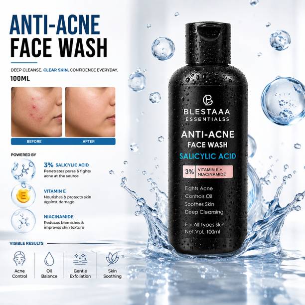 blestaaa essentialss Salicylic Acid for Clear Balanced Skin With A Niacinamide + Vitamin E Men All Skin Types . Face Wash