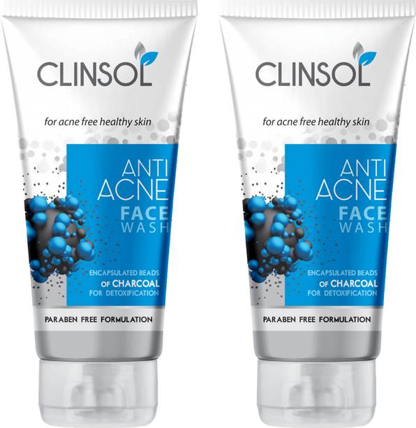 Leeford Anti-Acne Charcoal With Aloe Vera & Meadowsweet Extract | Paraben-Free Face Wash