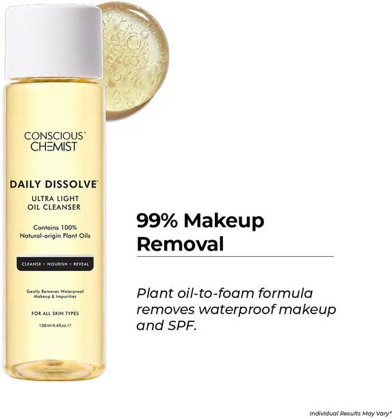 Conscious Chemist Oil Cleanser | Removes Makeup, SPF & Impurities | Hydrates & Softens Skin Makeup Remover