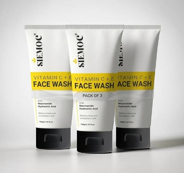 siemoc Vitamin C + E Facewash Bright Glow Skin Clean Hydrate Care Daily Face Wash