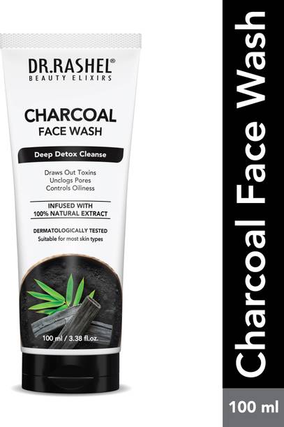 DR.RASHEL Charcoal with Activated Charcoal & Liquorice for Oil Control | All Skin Types Face Wash