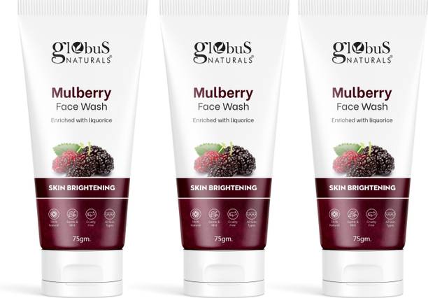 Globus Naturals Mulberry Fairness  For Even Skin Tone, Deep Cleansing Moisturizing & Nourishing, Suitable For All Skin Types, 75 ml Face Wash