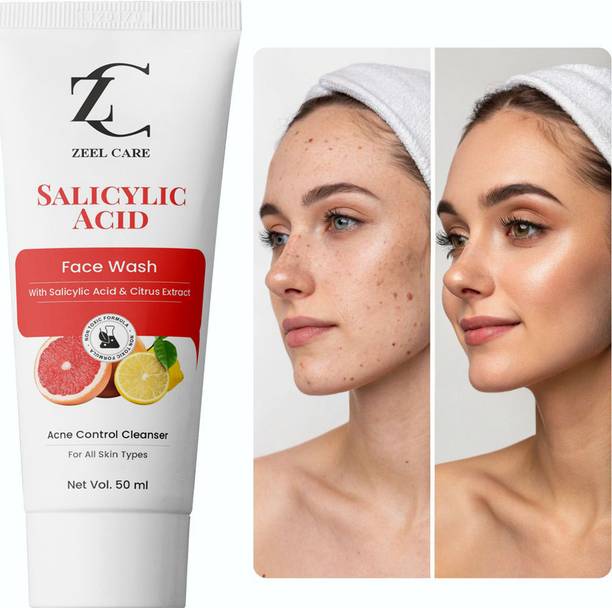 Zeel Care 2% Salicylic Acid  for Pimples | With Niacinamide for Oil Balance | Clears Blackheads & Acne Marks | Sulphate-Free Cleanser Face Wash