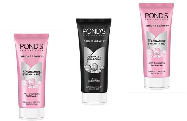 POND's 1pc Bright Miracle Charcoal & 2pc Bright Beauty 100ml Fw Set of 3 Face Wash