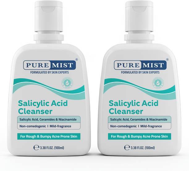 PUREMIST Salicylic Acid Cleanser with Niacinamide & Ceramides | For Rough, Bumpy & Acne-Prone Skin | Pack of 2 Face Wash