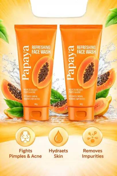 SUBHMUN Papaya Refreshing  – Anti Acne & Hydrating Skin Cleanser | Removes Impurities Face Wash