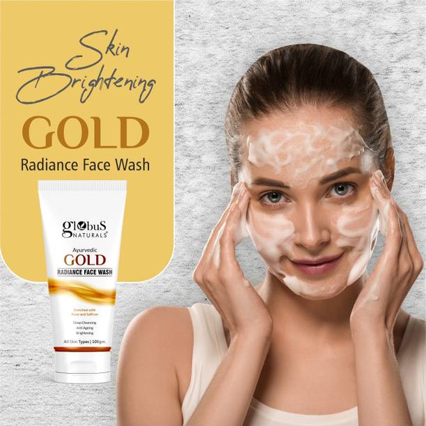 Globus Naturals Gold Radiance Anti Ageing & Brightening Enriched With Saffron, Rose Face Wash