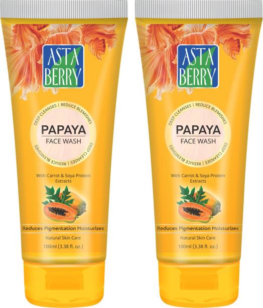 ASTABERRY Papaya - (Pack of 2) 2*100ml Face Wash