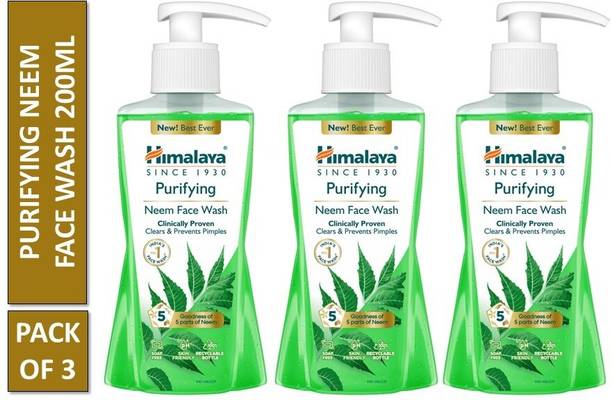 HIMALAYA Purifying Neem FaceWash 200ml (Pack Of 3) Cl...