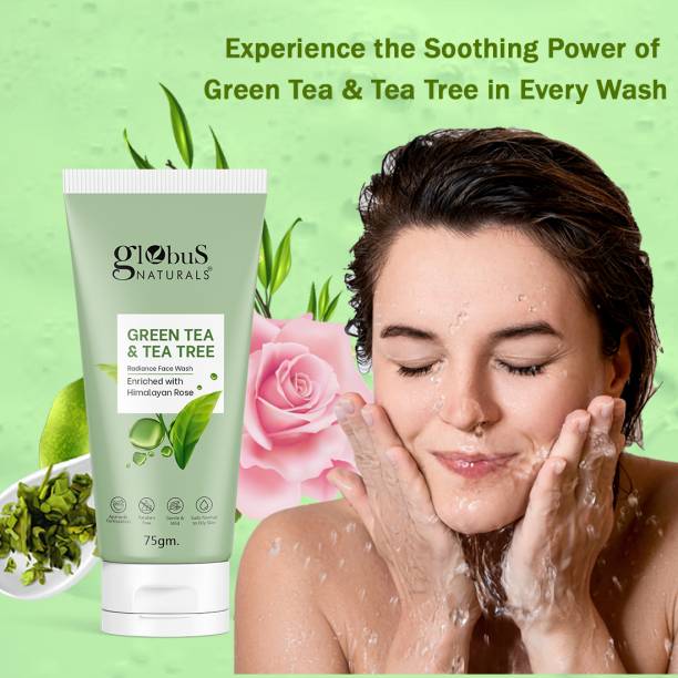 Globus Naturals Green Tea & Tea Tree Radiance , Enriched with Himalayan Rose Face Wash