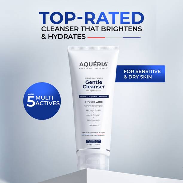 Aqueria Brightening & Hydrating Cleanser | 3% Niacinamide, Alpha Arbutin & Ceramides Face Wash