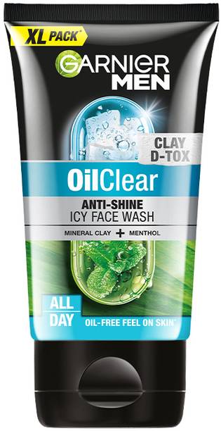 Garnier Men Oil Clear Deep Cleansing, with Mineral Clay and Menthol Face Wash