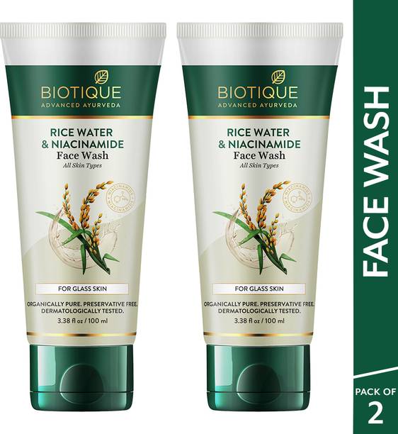 BIOTIQUE Rice Water & Niacinamide Gel |Removes Excess Oils & Reduce Blemishes Face Wash