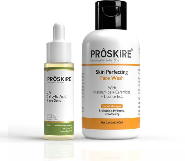 प्रॉस्कायर 2% Salicylic Acid Serum with Skin Perfecting Face Wash For Acne & Oil Control