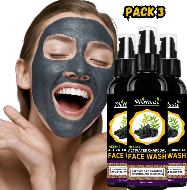 फिलौरी Activated Charcoal Facewash with Excess Oil Control | For Brighter Glow | For All Skin Types फेस वॉश