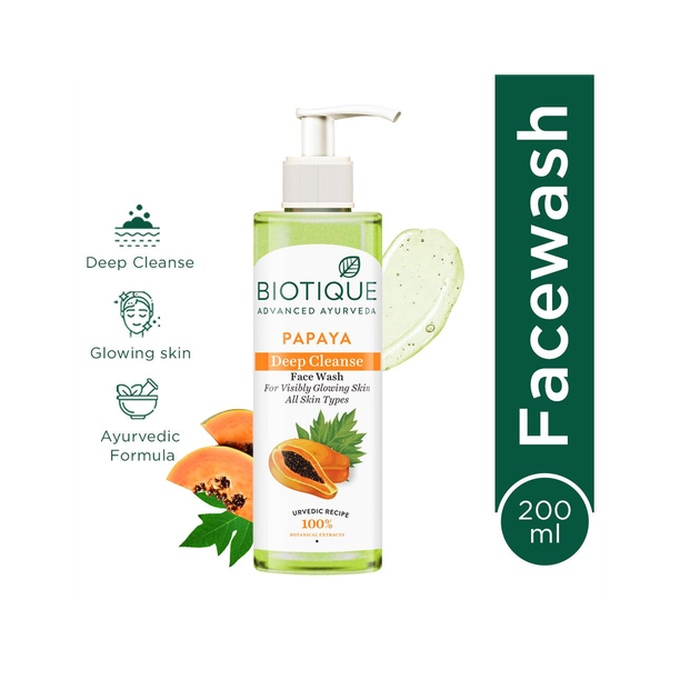 BIOTIQUE Papaya Deep Cleanse For Glowing Skin  Tan removal and Brightning Face Wash