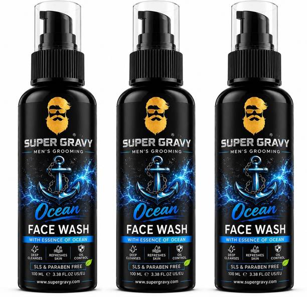 Super Gravy Ocean For Men, Anti-Ageing, Fights Acne & Pimple, Skin Brightening Face Wash