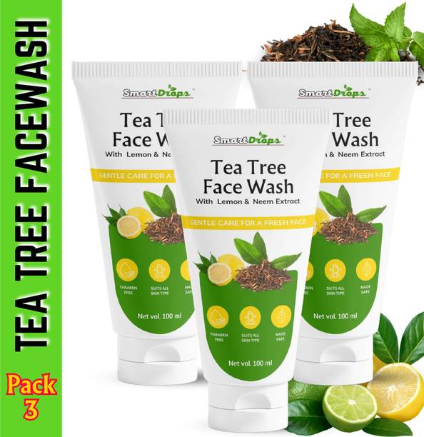 smartdrops Tea Tree for Acne & Oily Skin | Controls Oil | Soft,Smooth & Hydrated |  Face Wash