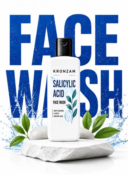 Kronzam Salicylic Acid  for Oily & Combination Skin | Acne Care Face Cleanser | Removes Dead Skin & Unclogs Pores Face Wash