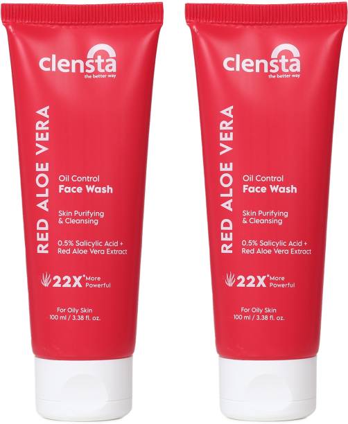 Clensta Red Aloe Vera Oil Control FaceWash With 0.5% Salicylic Acid|Gentle Skin Cleanser Face Wash