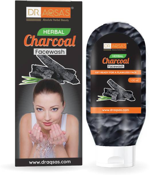 Dr. Aqsa's Charcoal facewash for glowing skin | For All skin types | Face wash for Men & Women | 100ml Face Wash