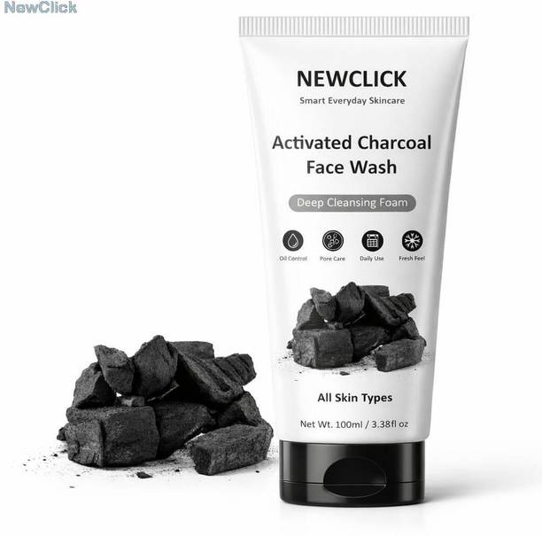 NewClick Activated Charcoal  100ml | Deep Cleansing Formula | For Oily & Acne Prone Skin a2729 Face Wash