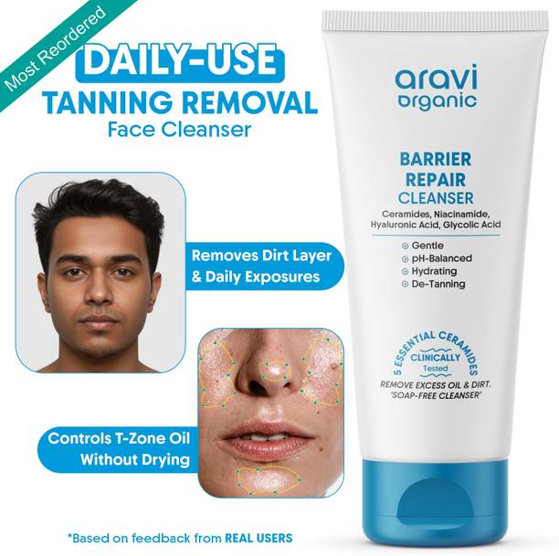 Aravi Organic Cleanser,Removes Dirt & Oil Without Drying, With Ceramides Face Wash